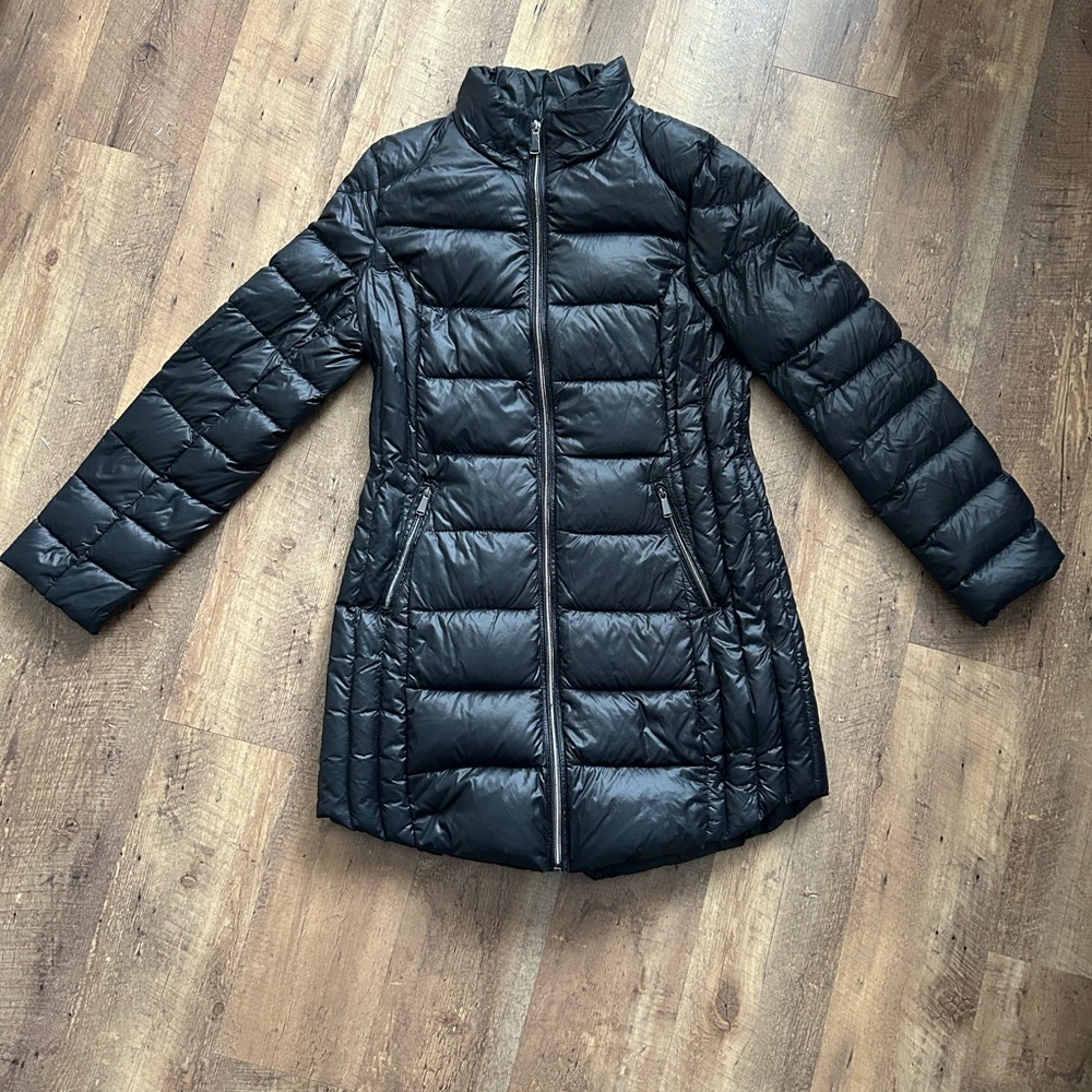 Saks Fifth Avenue Black Puffer Coat Medium